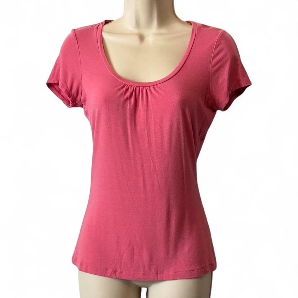 Vintage‎ Y2K Semantiks Pink Pleated Scoop Neck Top, Women's Size XS